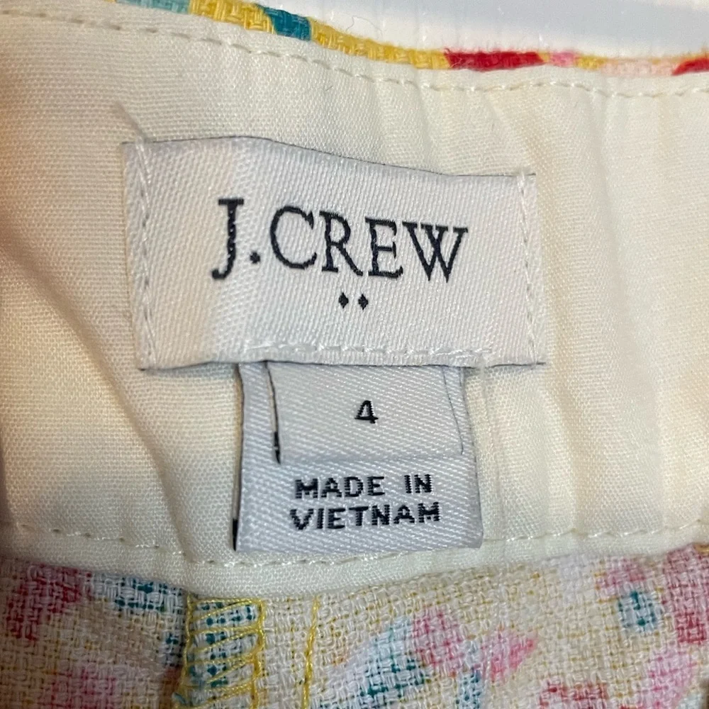 J Crew yellow shorts w/ floral pattern sz 4 EUC - Picture 8 of 11